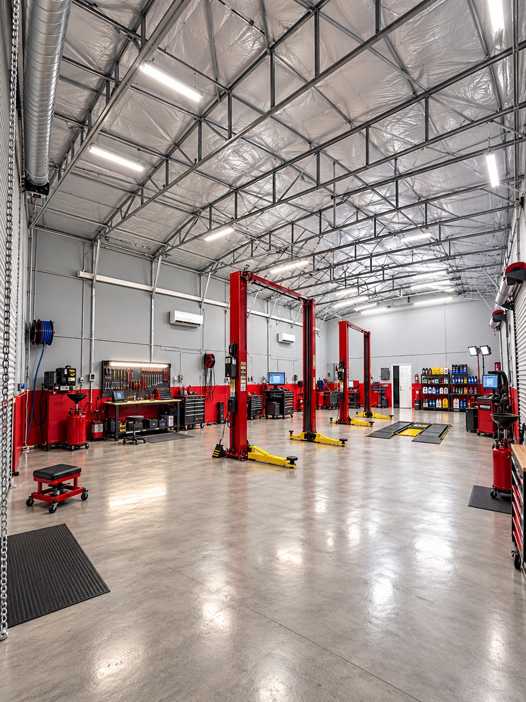 Interior of the Midwest VITAL vehicle inspection facility